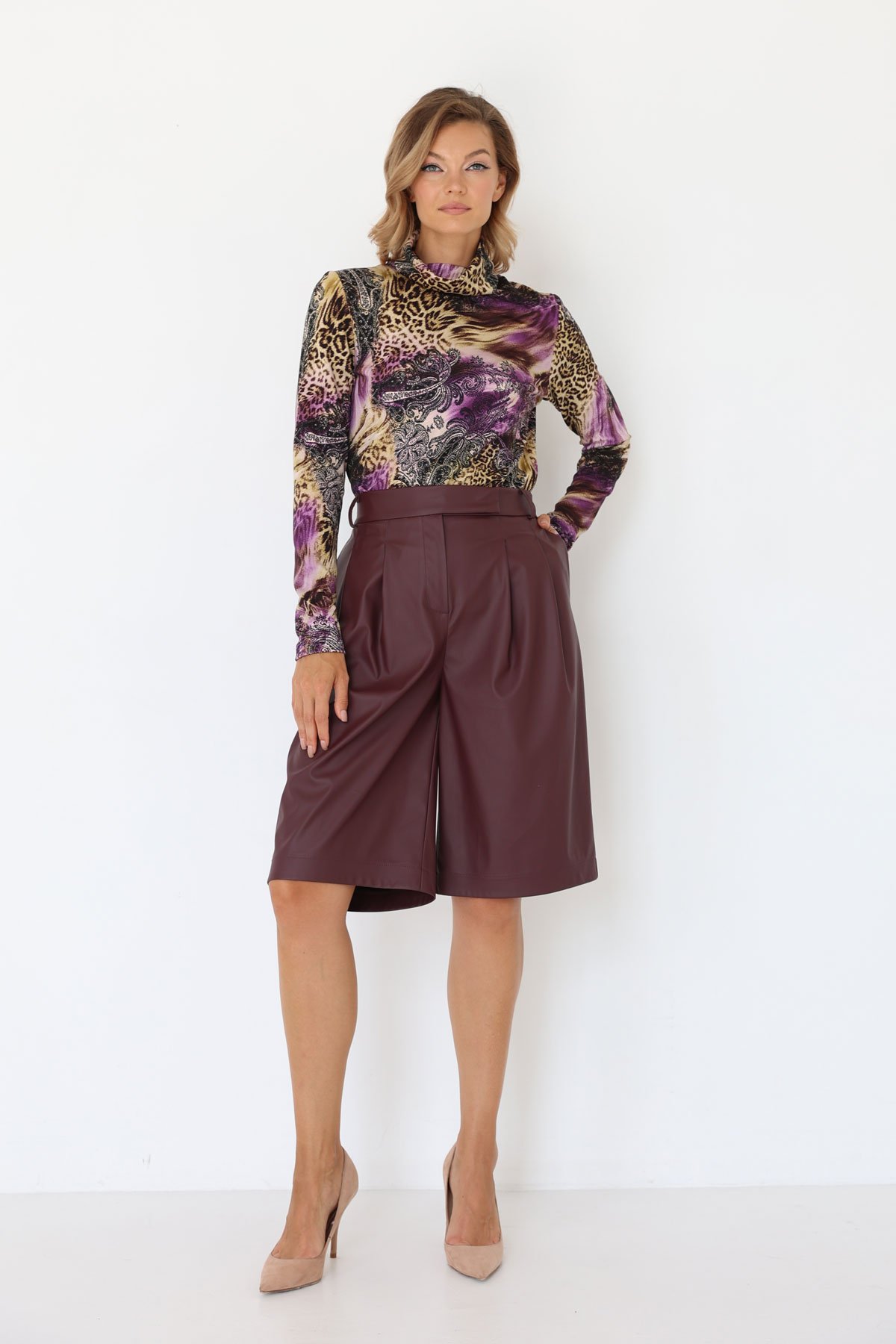 Шорты из экокожи