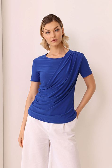 Трикотажный топ с драпировкой Трикотажный топ с драпировкой