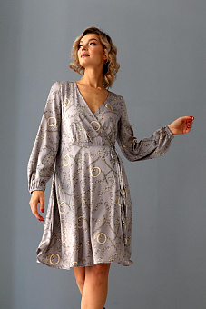 Платье на запах с юбкой-солнце