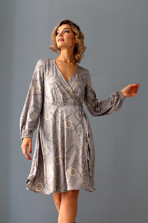 Платье на запах с юбкой-солнце