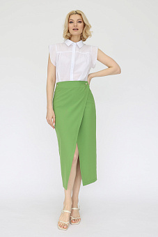 Юбка с запахом на пуговицах