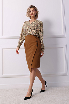 Юбка на запах на пуговицах