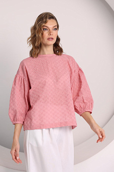 Блузка свободного кроя с объемными рукавами