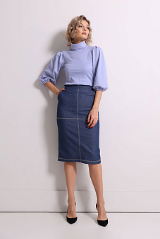 Юбка из джинсы с отстрочкой