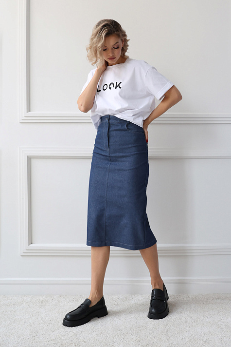 Юбка миди из джинсы