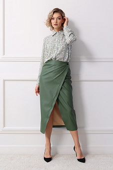 Юбка на запах из экокожи