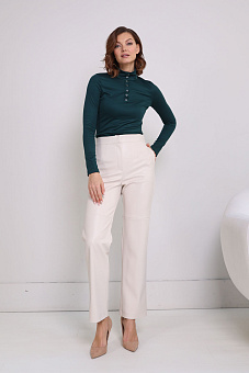 Брюки прямые из экокожи