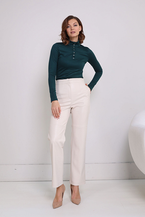 Брюки прямые из экокожи