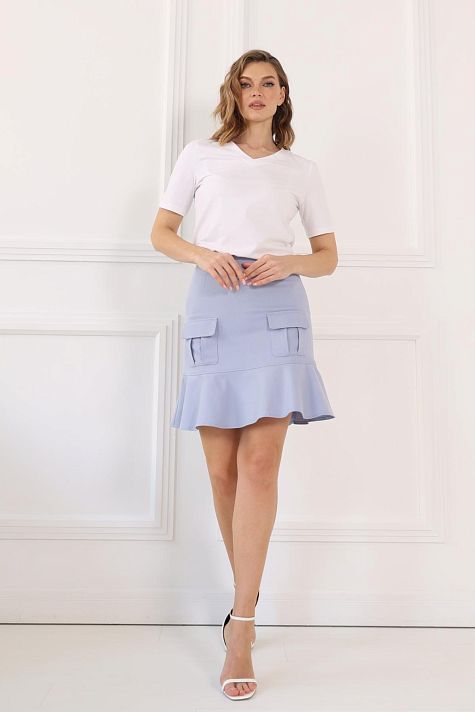 Юбка из джинсы с накладными карманами