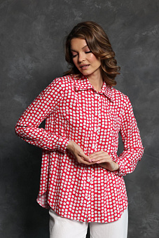 Рубашка со складкой и полукруглым низом