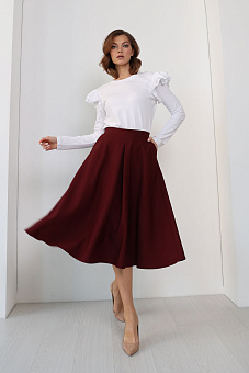 Юбка миди со складкой