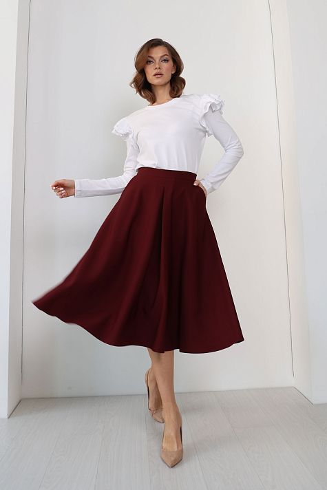 Юбка миди со складкой