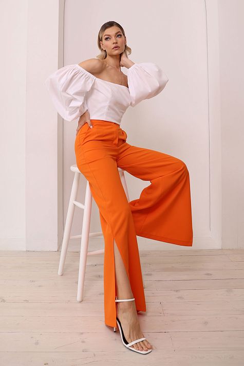 Брюки-палаццо  с разрезами