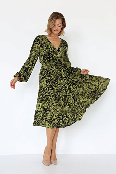 Платье миди с юбкой-полусолнце